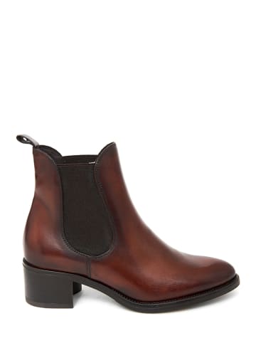 Abril Flowers Leder-Chelsea-Boots in Braun