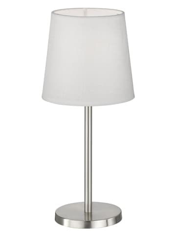 FH Lighting Tafellamp "Éve" wit/nikkelkleurig - (H)30 x Ø 17 cm