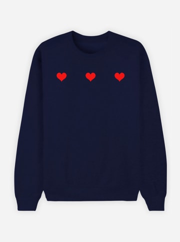 WOOOP Sweatshirt "Trois Petits Coeurs" donkerblauw