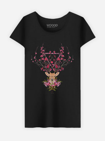WOOOP Shirt "Spring Deer" zwart