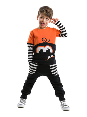 Deno Kids 2tlg. Outfit "Monster Lee" in Schwarz/ Orange