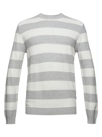 ESPRIT Sweter w kolorze jasnoszaro-białym
