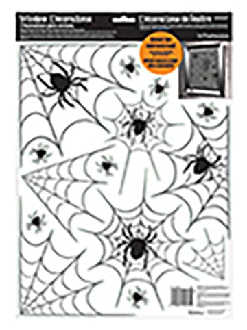 Amscan Raamsilhouetten "Spinnenweb" zwart - 14 stuks