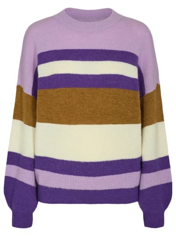 NÜMPH Sweter "Nucalamity" w kolorze lawendowo-kremowym