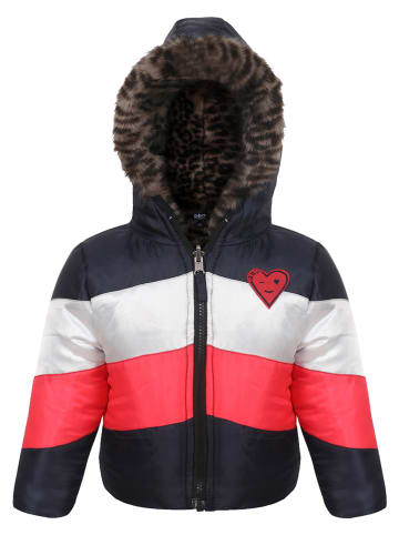 Beebielove Omkeerbare jas donkerblauw/rood/wit