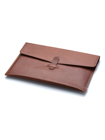 APOCOPE Skórzane etui w kolorze brązowym na laptopa - 39 x 26,3 x 1 cm