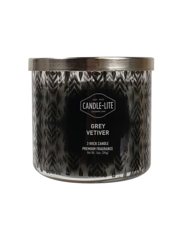 CANDLE-LITE Geurkaars "Grey Vetiver" zwart - 396 g