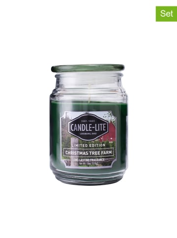 CANDLE-LITE 2-delige set: geurkaarsen "Christmas Tree Farm" groen - 2x 510 g