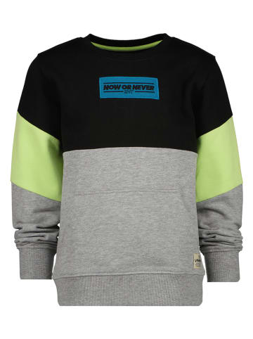 Vingino Sweatshirt "Nivaan" in Grau/ Schwarz/ Limette