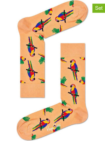 Happy Socks 2-delige set: sokken "Parrot" beige