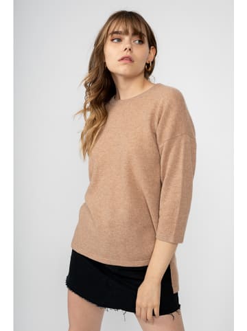 Just Cashmere Kaszmirowy sweter "Clatt" w kolorze karmelowym
