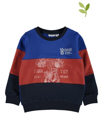 Name it Sweatshirt blauw/rood/donkerblauw