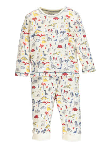 Lamino Pyjama "Dino" in Creme/ Bunt