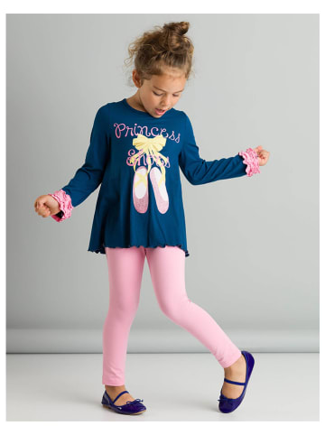 Deno Kids 2tlg. Outfit "Princess Shoes" in Blau/ Rosa