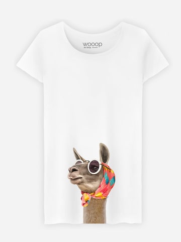 WOOOP Shirt "Fashion Lama" in Weiß