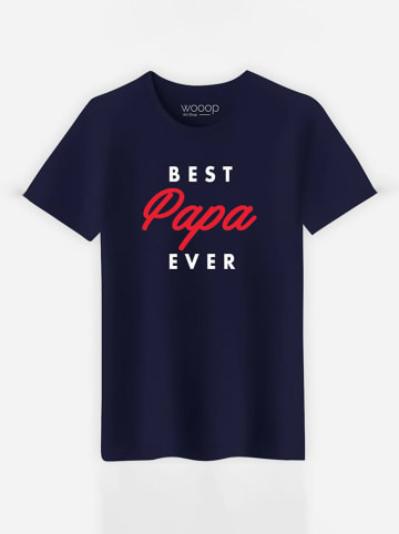 WOOOP Shirt "Best Papa Ever" donkerblauw