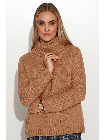 Makadamia Sweter w kolorze jasnobrązowym