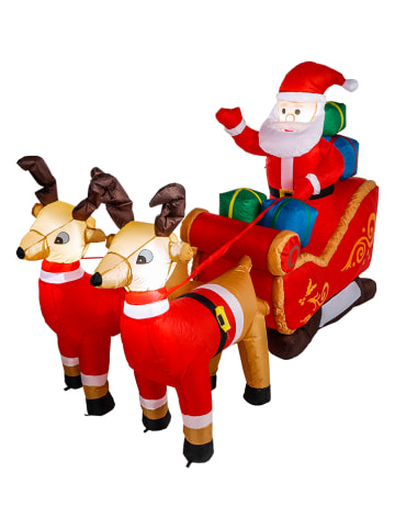 Profiline Opblaasbaar ledfiguur "Santa with sled" rood - (B)240 cm