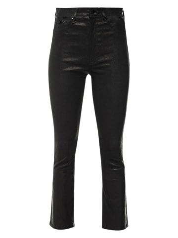 True Religion Skórzane spodnie - Flared fit - w kolorze czarnym