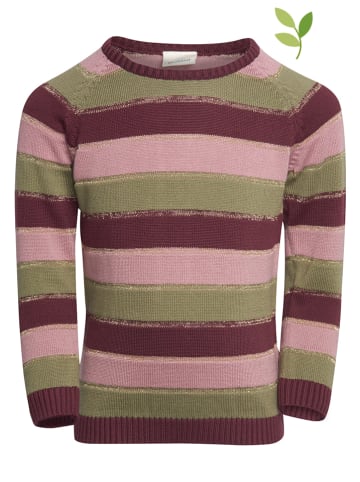 Enfant Sweter w kolorze bordowo-jasnoróżowo-oliwkowym