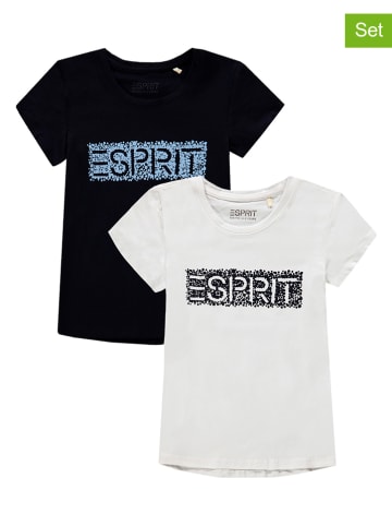 ESPRIT Koszulki (2 szt.) w kolorze białym i granatowym