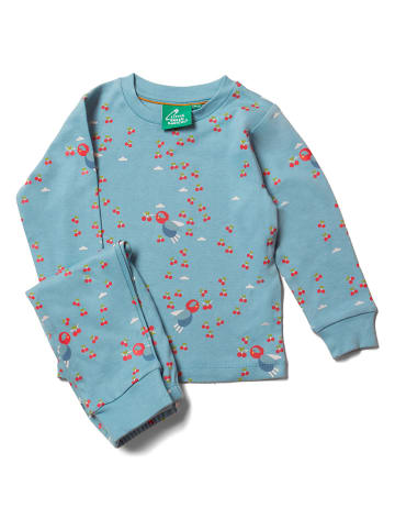 Little Green Radicals Pyjama "Cherry blossom" lichtblauw
