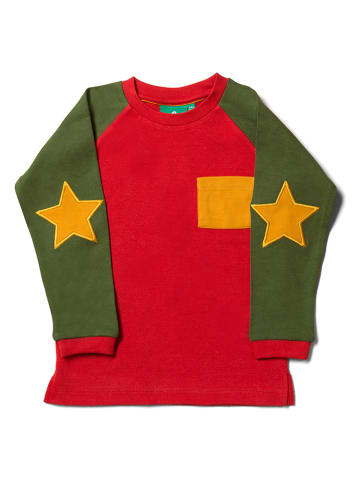 Little Green Radicals Koszulka "Star" w kolorze czerwono-oliwkowym
