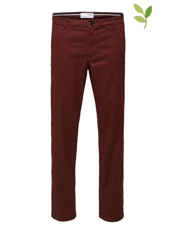 SELECTED HOMME Spodnie "New Paris" - Regular fit - w kolorze ciemnoczerwonym