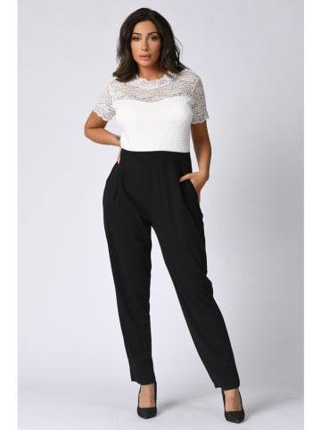 Plus Size Company Jumpsuit "Selena" wit/zwart