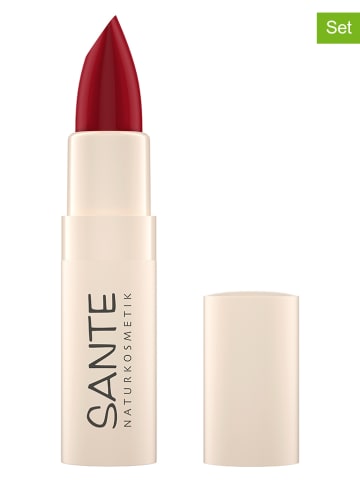 Sante 3-delige set: lippenstift "Moisture - 07 Fierce Red", elk 4,5 g