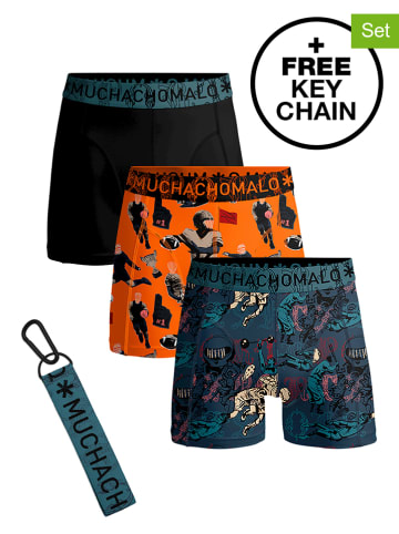 Muchachomalo 3-delige set: boxershorts oranje/grijs