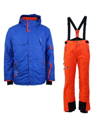 Peak Mountain 2-delige ski-/snowboardoutfit blauw/rood