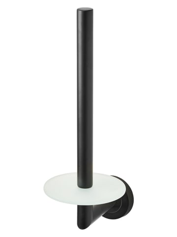 AMARE Roestvrijstalen toiletrolhouder zwart  - (B)9,8 x (H)27 x (D)10 cm