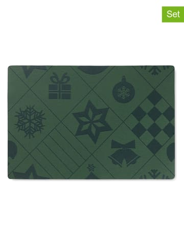Rosendahl 2-delige set: servetten "Natale" groen - (L)43 x (B)30 cm