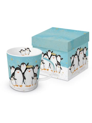 Ppd Mok "Penguin Family" turquoise/wit/zwarrt - 350 ml