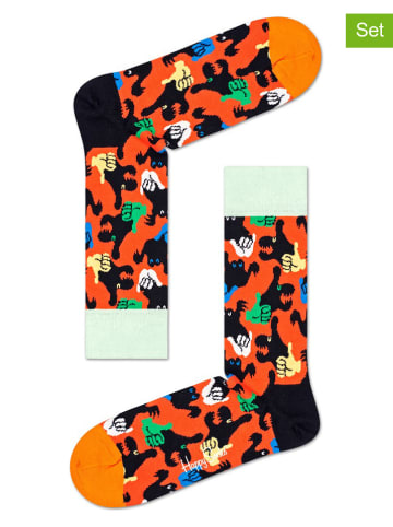 Happy Socks 2-delige set: sokken "Shadow" oranje/zwart