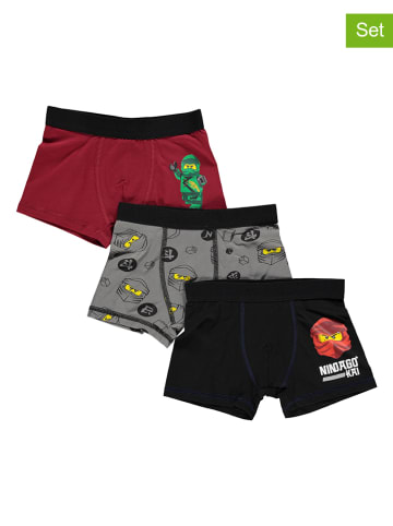 Legowear 3-delige set: boxershorts rood/zwart/grijs