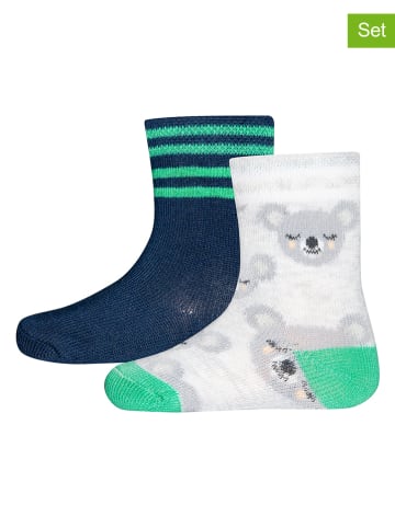 Sanetta 2-delige set: sokken donkerblauw/grijs/groen