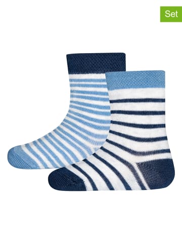 Sanetta 2-delige set: sokken blauw/donkerblauw/wit