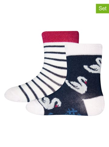 Sanetta 2-delige set: sokken donkerblauw/wit/rood