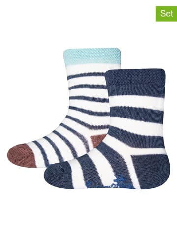 Sanetta 2-delige set: sokken donkerblauw/wit