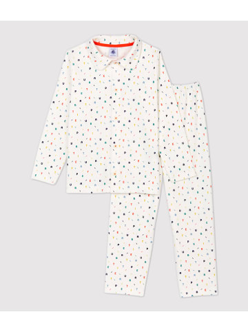 PETIT BATEAU Pyjama wit/meerkleurig