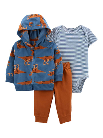 Carter's 3-delige outfit lichtbruin/blauw