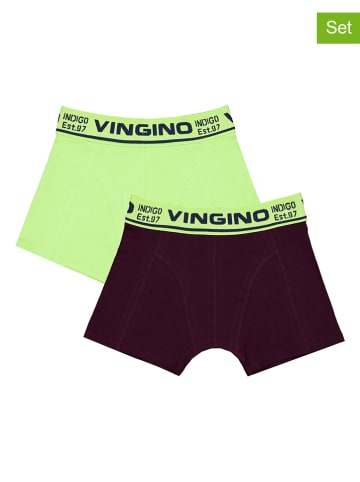 Vingino 2-delige set: boxershorts "Fun" groen/aubergine