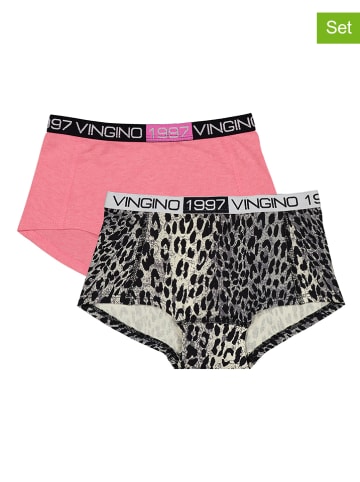 Vingino 2-delige set: hipsters "Animal" roze/grijs/zwart