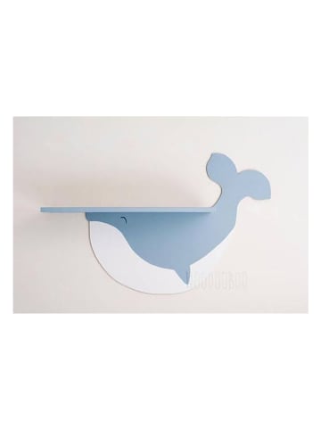 Woody Kid Store Wandmeubel "Whale" blauw - (B)45 x (H)20 x (T)10 cm