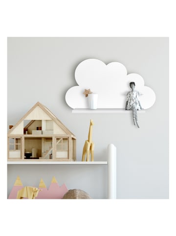 Woody Kid Store Wandregal "Cloud" in Weiß - (B)40 x (H)23 x (T)17 cm