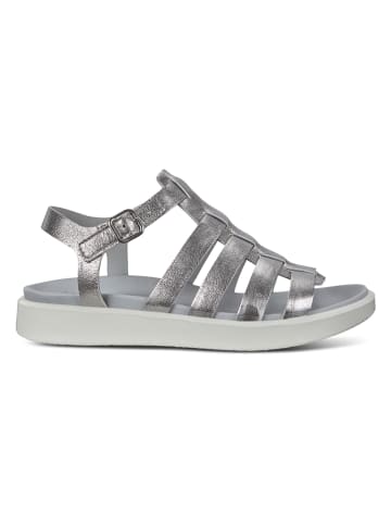 Ecco Skórzane sandały "Flowt LX" w kolorze srebrnym