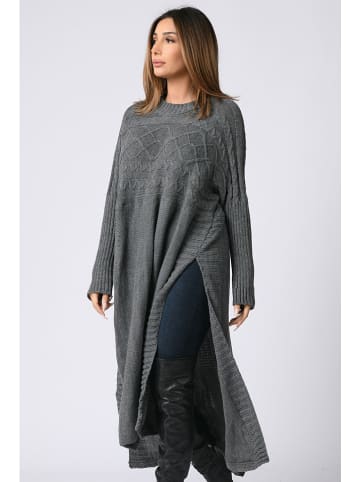 Plus Size Company Gebreide jurk grijs