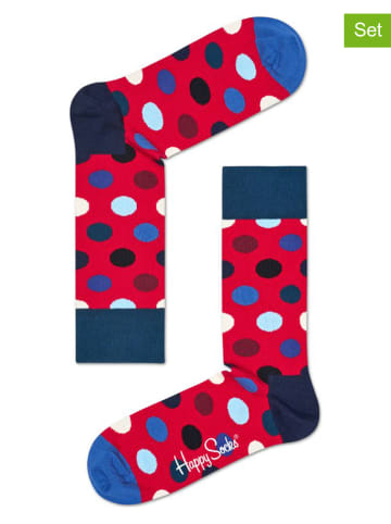 Happy Socks 2-delige set: sokken rood/blauw